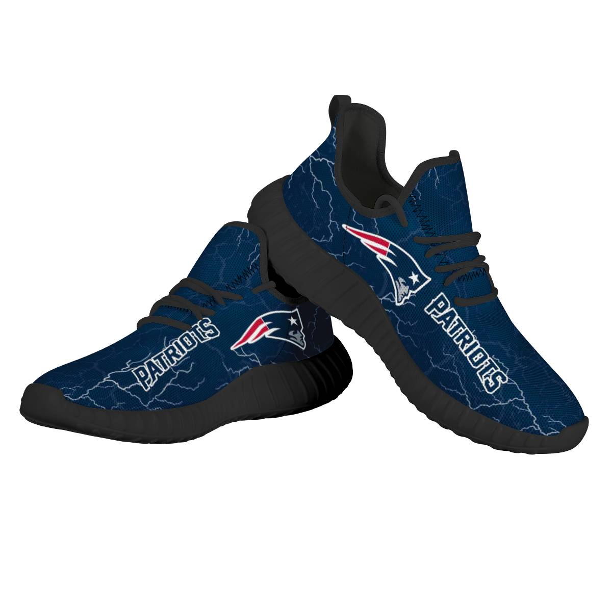 Men's NFL New England Patriots Mesh Knit Sneakers/Shoes 007